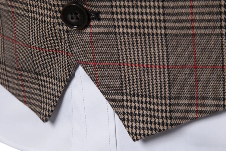 Модный костюм жилет для мужчин формальное платье Colete Masculino в елочку фитнеса без