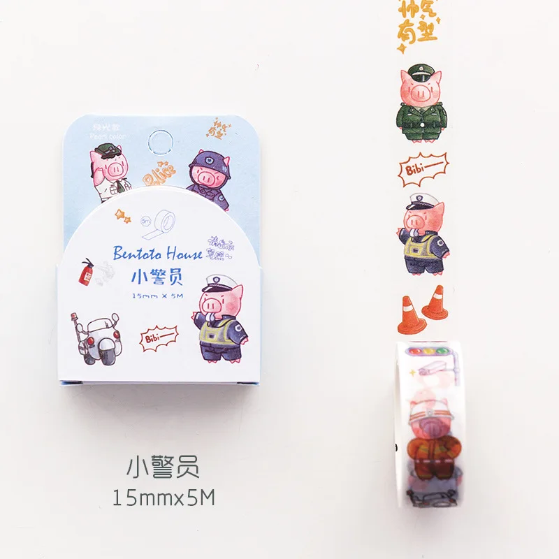 B 1,5 см* 5 м Kawaii свинья семейная Бумага васи маскирующая Лента Скрапбукинг декоративный дневник записная книжка альбом сделай сам Ремесло - Цвет: B