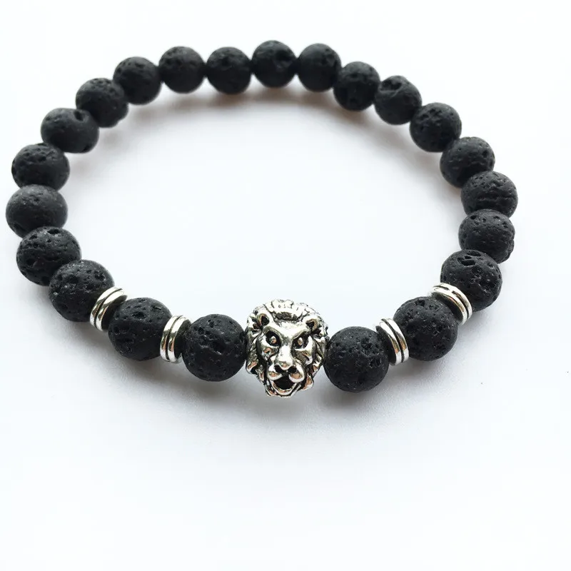 Женский мужской браслет из бисера Король животных лев и сверкающие бусины