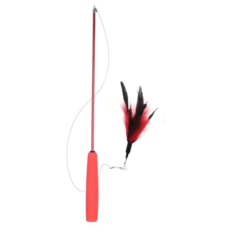 Interactive Toy for Teasing Cats Extensible Fishing Rod Cat Stick Best Gift For Pet Supplies Color Random Gatos | Дом и сад