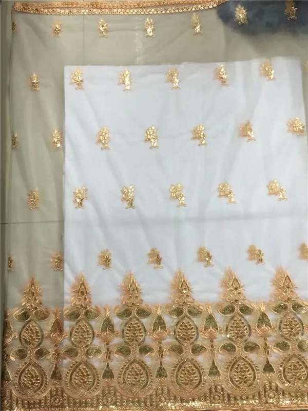 Африканская кружевная ткань George с блузкой и блестками вышитая гипюровая 2019