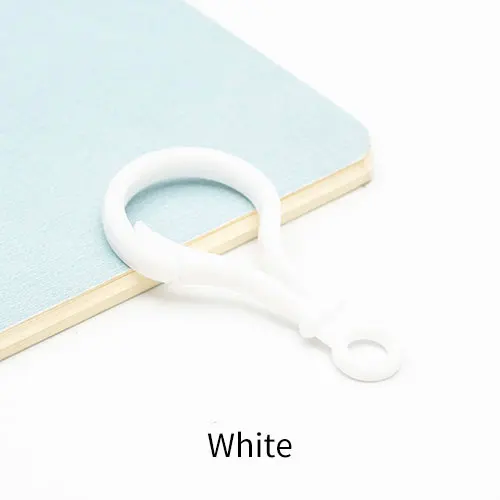 White 20pcs multicolor Lobster Clasp 5cm lamp shape buckle Snap hook Bag purse finding Keychain Jewelry DIY Needlework tool - Цвет: White