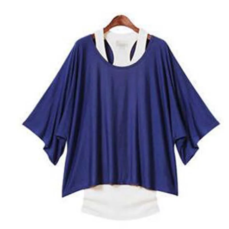 Рукав летучая мышь Футболка Новинка европейских и американских женщин рукав