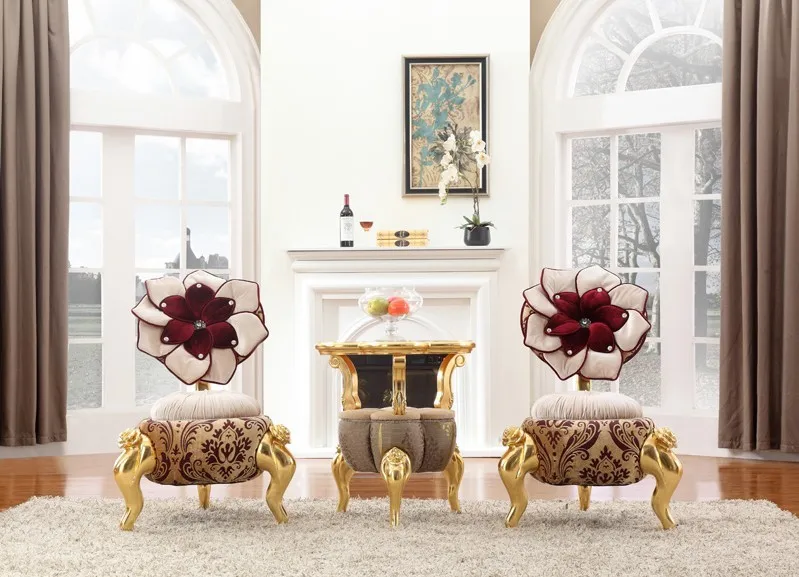 Европейский стиль красивый цветок диван стулья с центральным столом | Мебель