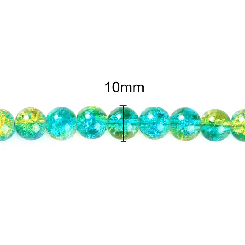 DoreenBeads 160 шт. липкие синие и зеленые стеклянные бусины 10 мм (B12251) yiwu | Украшения