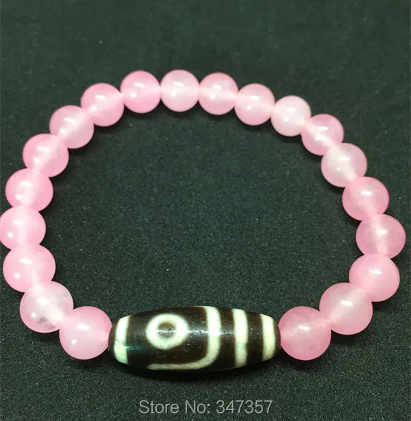 2018 New Arrival Tibet Dzi Bracelet Two Eyes Old Pinky Rose Crystal High Quality for Women Free Shipping | Украшения и аксессуары
