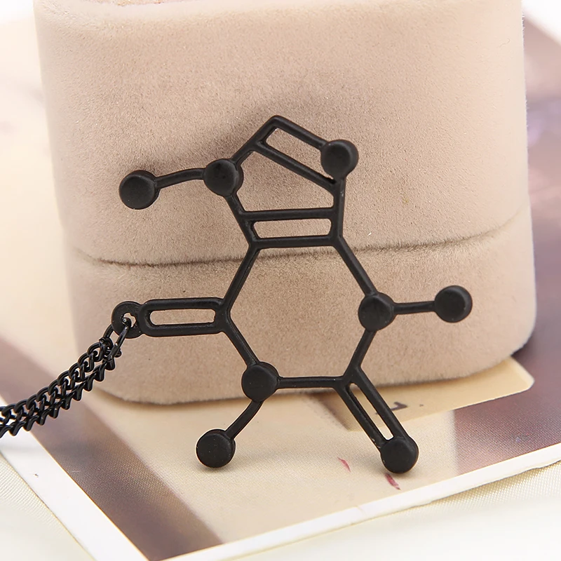 Цепочка с подвеской в виде молекулы кофеина для мужчин и женщин|gifts for lovers|pendant