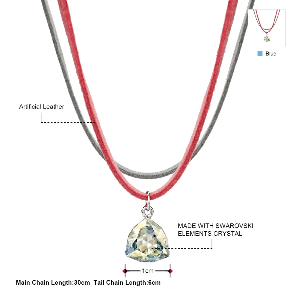 Neoglory Crystal Длинное колье с подвеской элегантный Треугольный Стиль искусственная