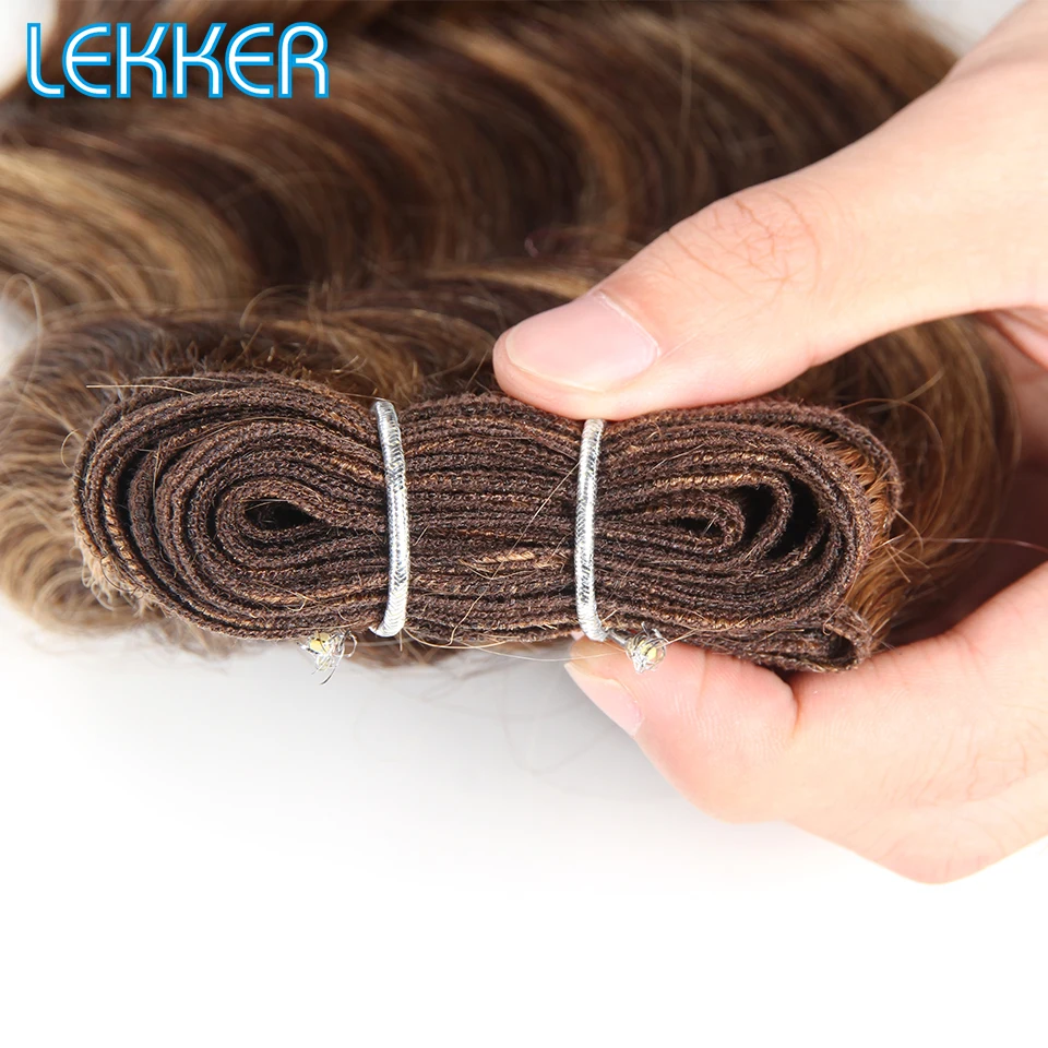 Lekker волосы предварительно окрашенные бразильские Remy человеческие волосы ткет природа глубокий ветреный P4/30 P1B/30 P4/27 пряди семь цветов на выбор