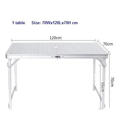 1table70x120x70Hcma Открытый Отдых полностью алюминиевый пляжный киоск для пикника Рыбалка водительский подъемник портативные складные столы и стулья - Цвет: 1table70x120x70Hcma