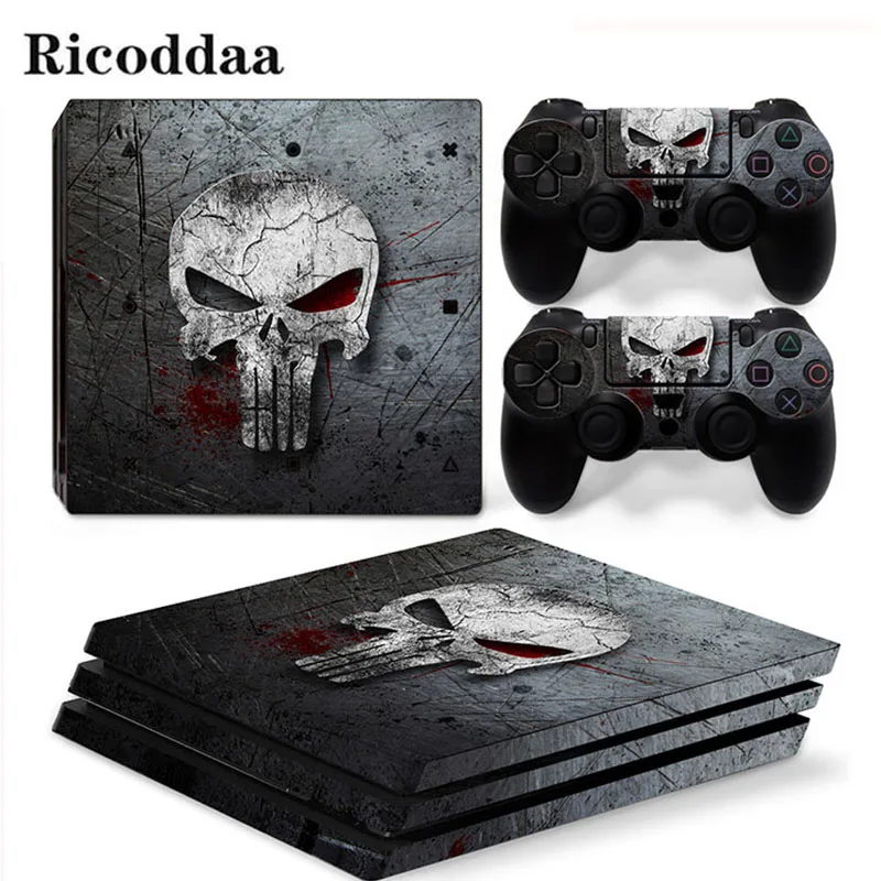 

Виниловая наклейка в виде черепа для консоли PS4 Pro + наклейка на 2 контроллера для игровых аксессуаров Sony Playstation 4 Pro