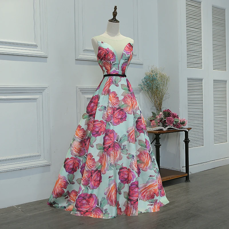 Женское атласное платье с цветочным принтом принтом|bridesmaid dresses|long bridesmaid dresswedding