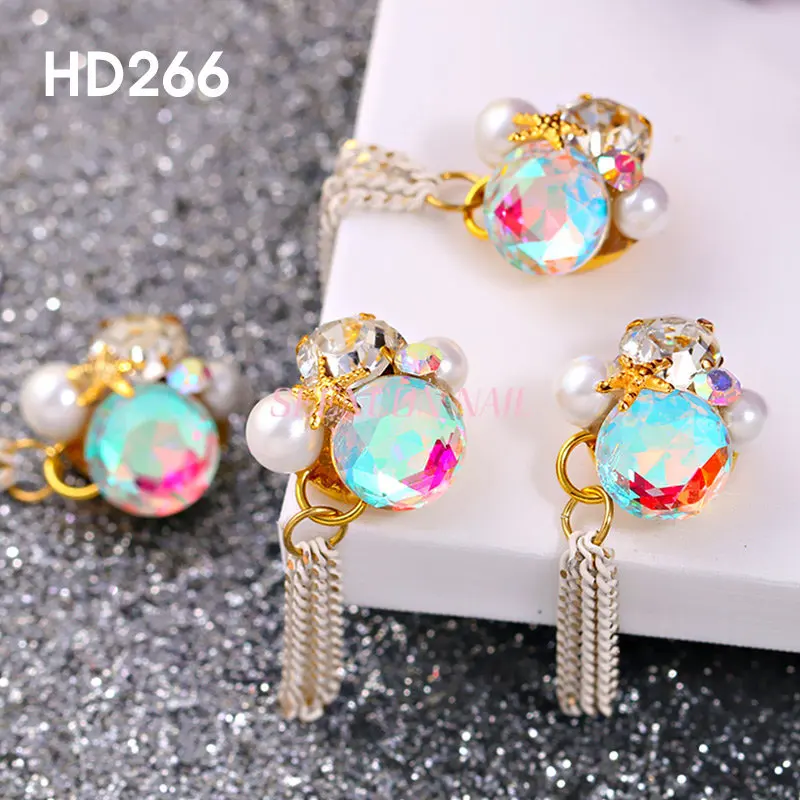 Новинка 5 шт. роскошные украшения для ногтей из сплава невесты большие стразы и