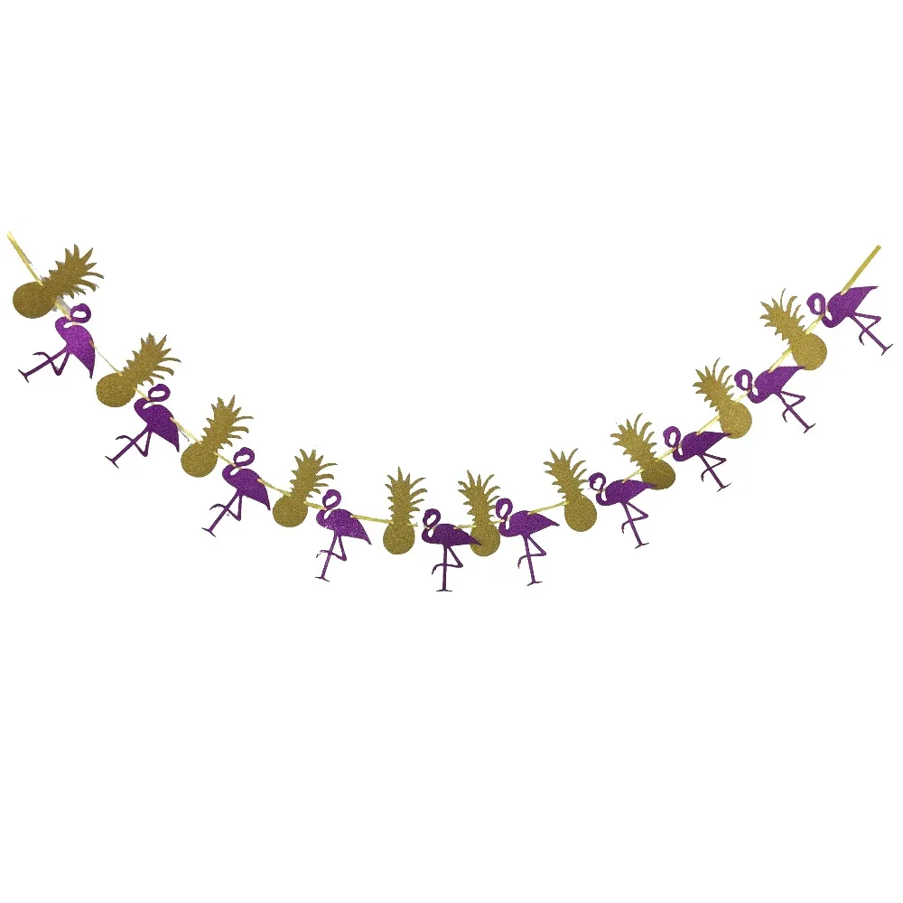 1 комплект фламинго и ананас баннер гирлянда из блестящей бумаги для свадьбы