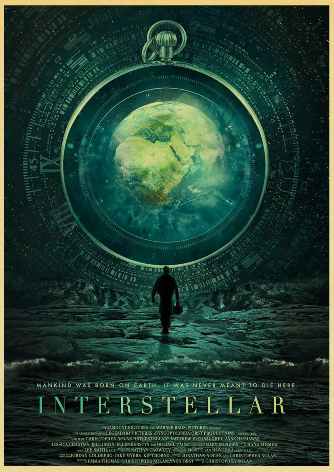 D131 Movie Poster Interstellar Posters Wall Stickers Retro Poster Prints High Definition For Living Room Home Decals - Цвет: D131