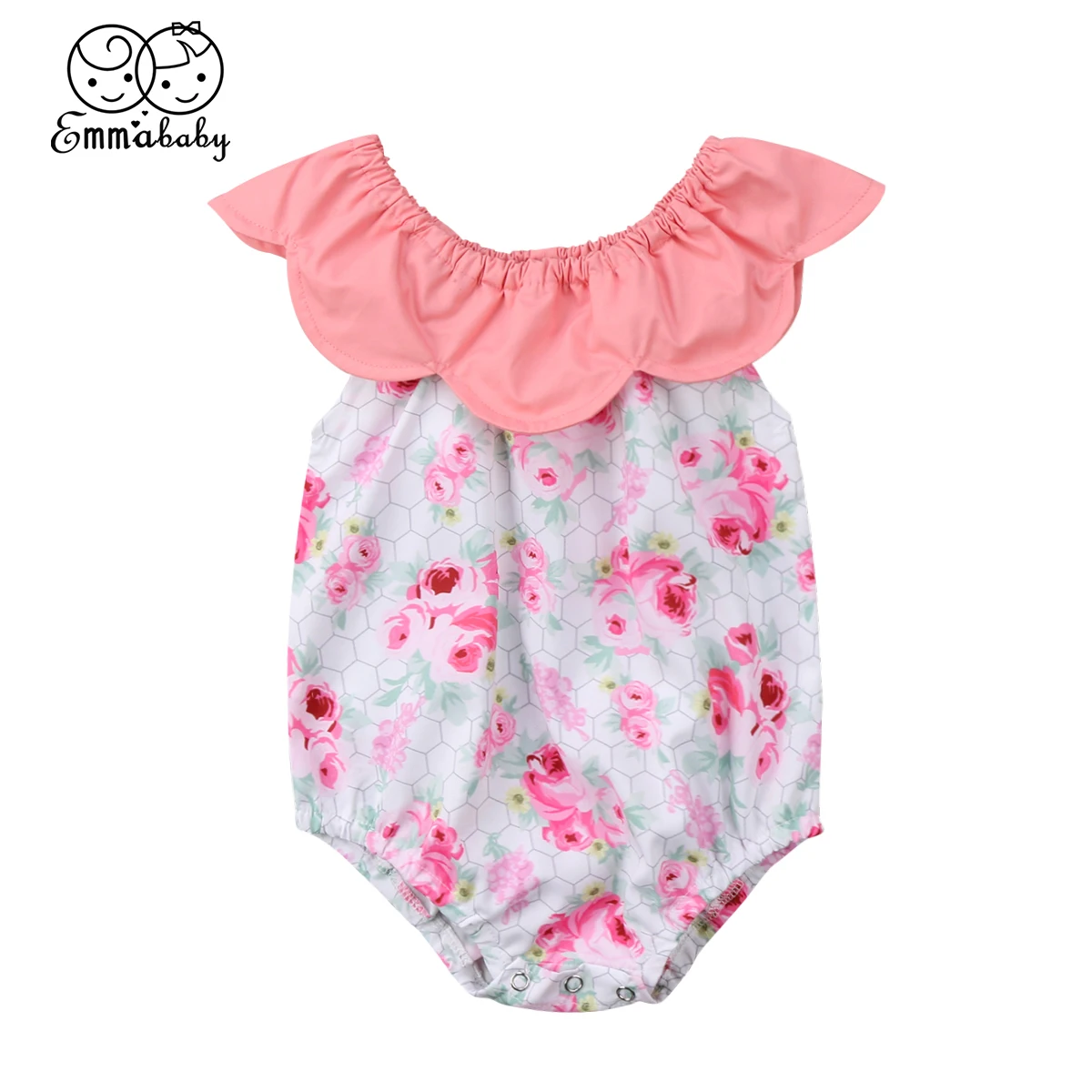 

Emmababy Newborn Baby Girls Summer Floral Print Sleeveless One Piece Romper Playsuit Outfits Clothes