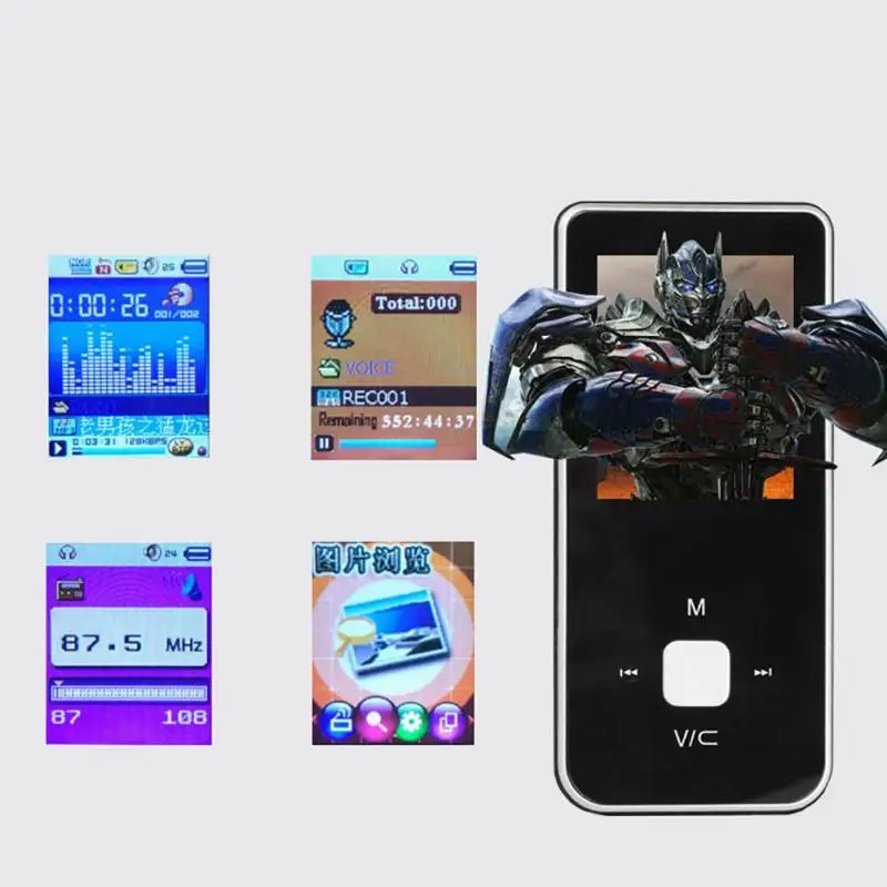 Портативный MP4 плеер Кнопка ультра тонкий mp4 видео 1 8 дюймов мини музыкальный