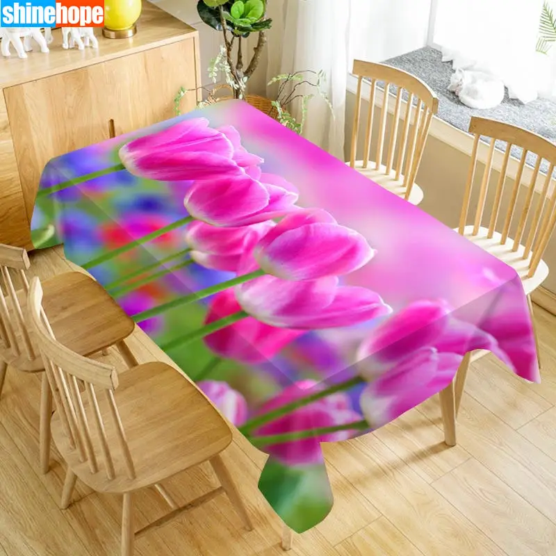 1 шт. 3D Свадебная скатерть букет для стола цветы тюльпаны на день рождения