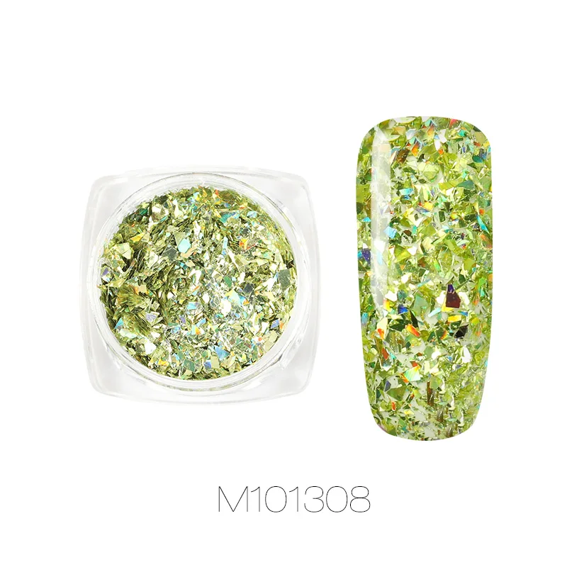 M101308 ROSALIND Блестки для ногтей хромированная пудра для ногтей Тонкий голографический блестящий для ногтей для гель-лака пигмент пыль зеркало для маникюра - Цвет: M101308
