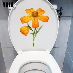 YOJA 15x20 см Цветущий кальмар наклейка на унитаз мультфильм цветок детская спальня настенный Декор Наклейка T1-1942