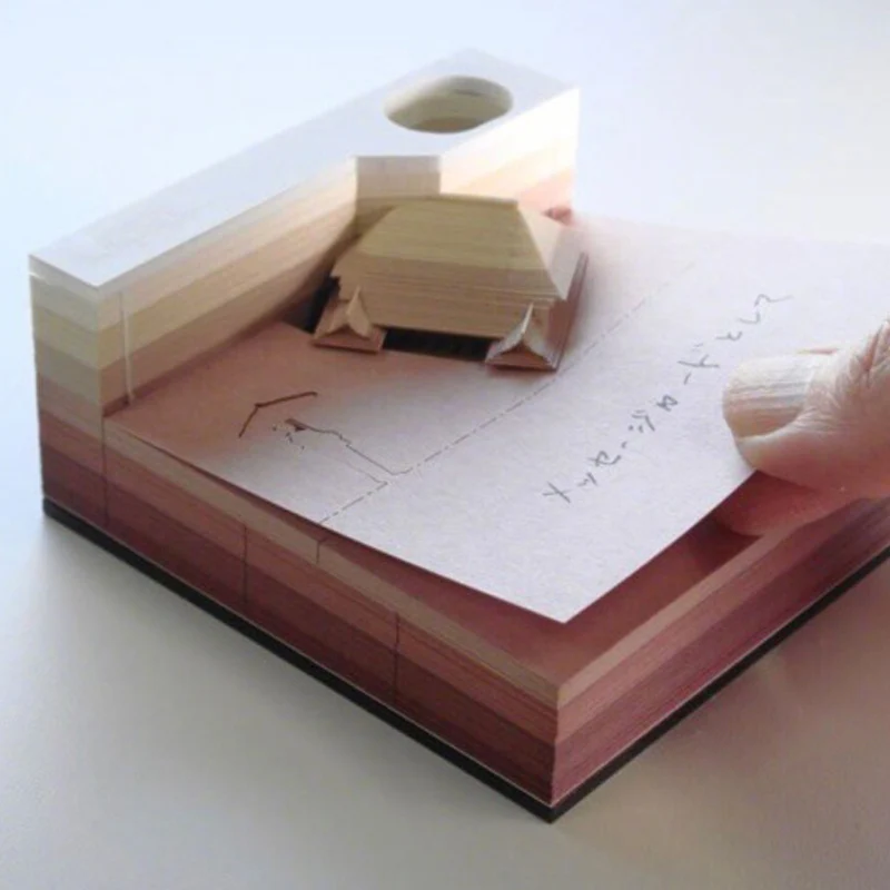 DIY Скрапбукинг Omoshiroi блок 3D удобство наклейки бумаги карты Ремесло Японии Творческий стереоскопический липкий бумага для заметок