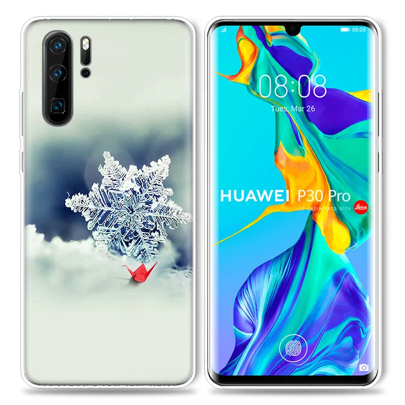 Рождественский чехол со снежинками для huawei P20 P30 P Smart Z Plus P10 P9 P8 mate 10 20 lite Pro Mini силиконовые чехлы для телефона