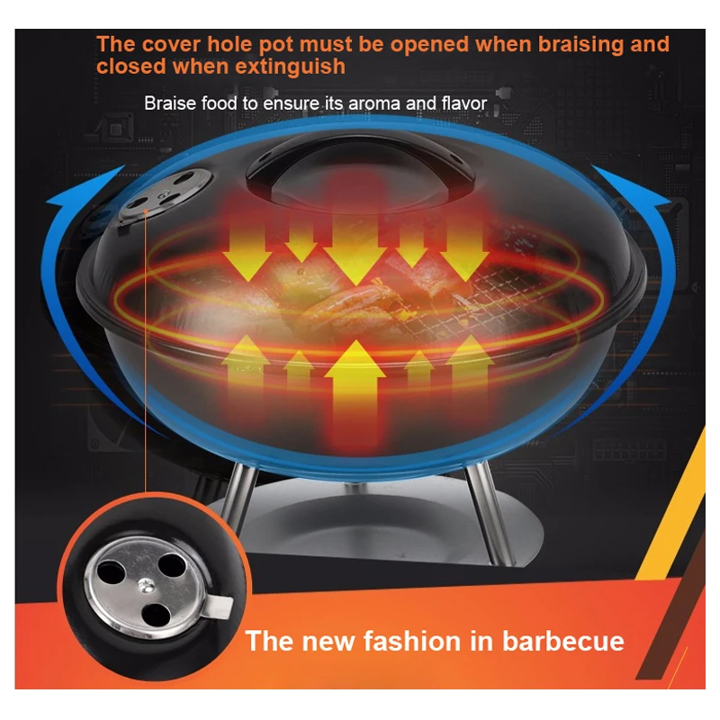 Корейская 14 дюймовая мини гриль для барбекю портативная угольная плита
