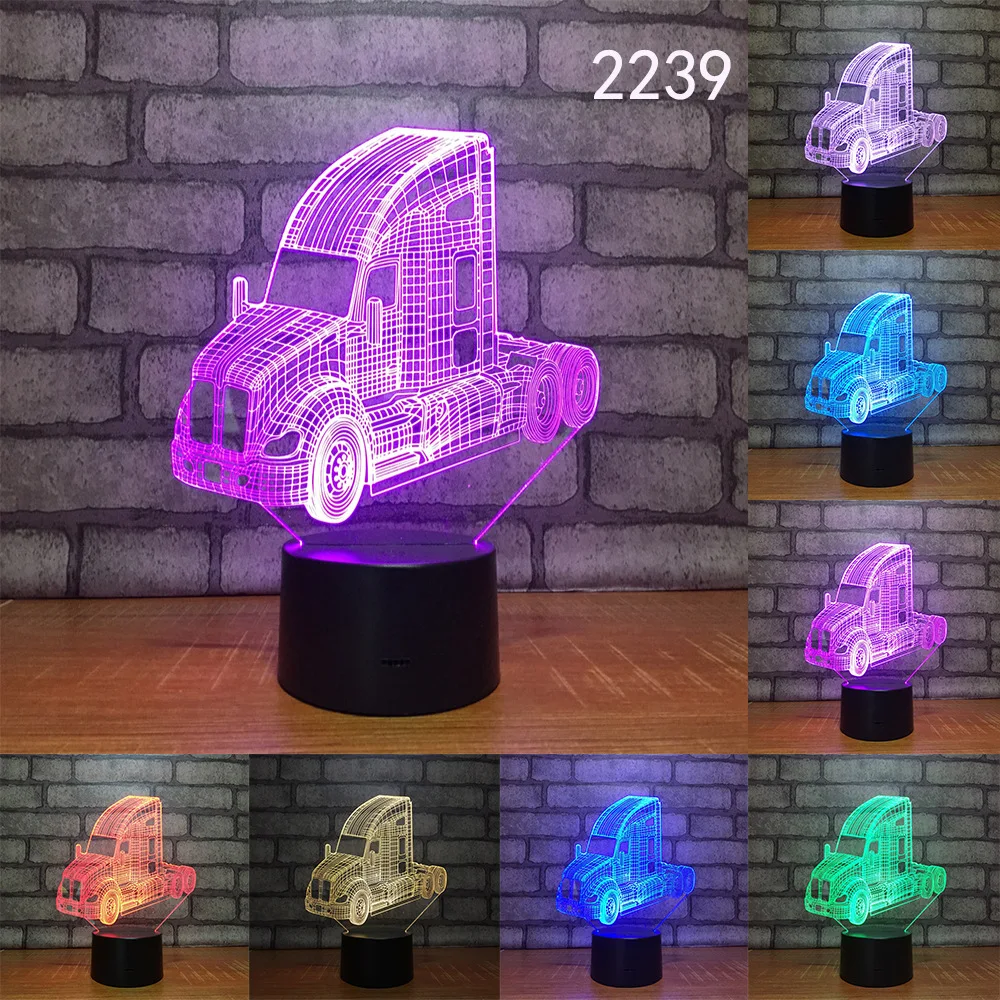 СВЕТОДИОДНЫЙ Автомобильный 3D ночник с градиентом Jeep Truck Sports USB прикроватная