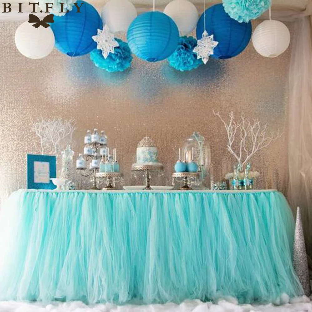 DIY Table skirting customize handmade tulle tutu table skirt birthday banquet Party wedding Decoration Home Textile white pink |