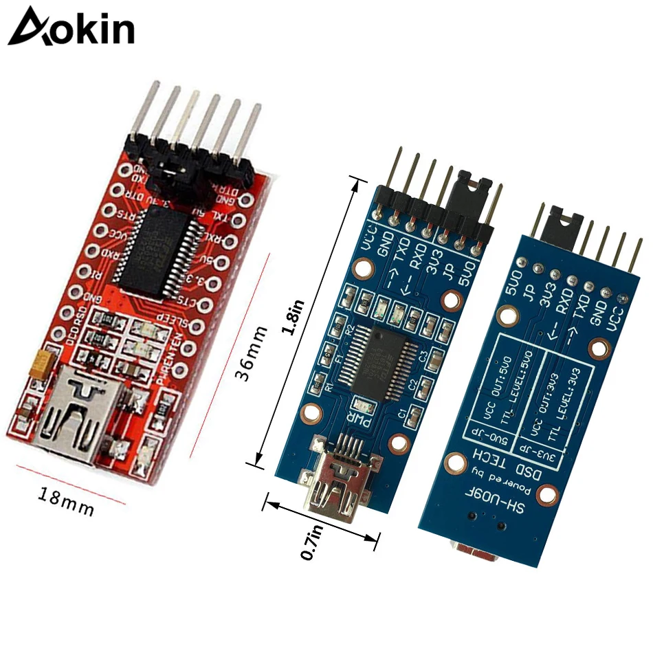 Последовательный преобразователь FT232RL FTDI Mini USB в TTL модуль адаптера 3 В 5 плата для