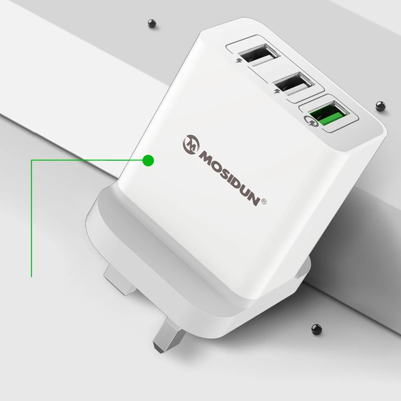 Универсальное быстрое зарядное устройство 3 0 UK PLUG USB для путешествий QC3.0