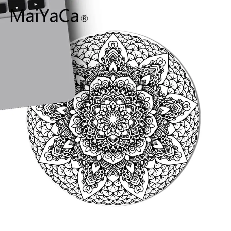 Оригинальный настольный коврик MaiYaCa с мандалой и цветами круглый для мыши