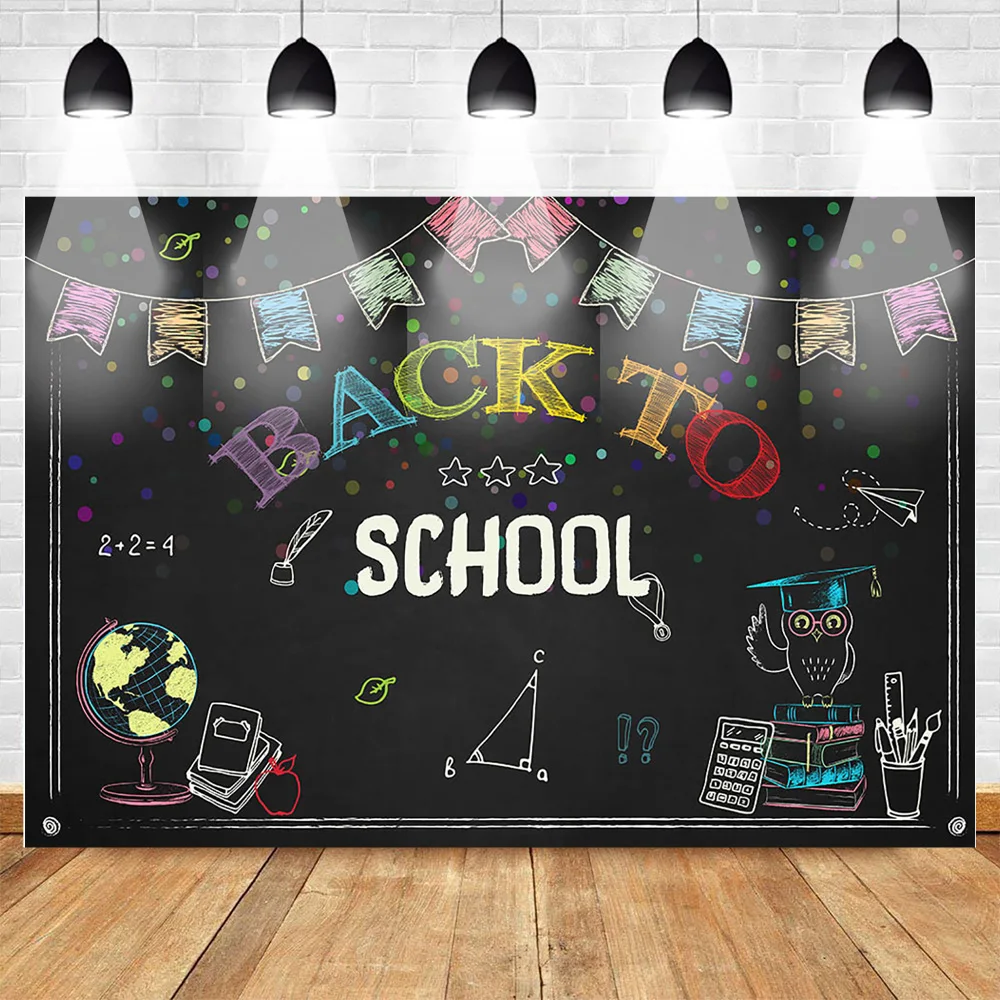 MOCSICKABack to School фон для фотосъемки Добро пожаловать в школу доски карандаш первый