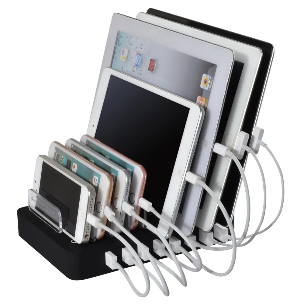 8 портов USB 2.4A зарядная станция EU US UK 96W Зарядка для телефона планшета подставка