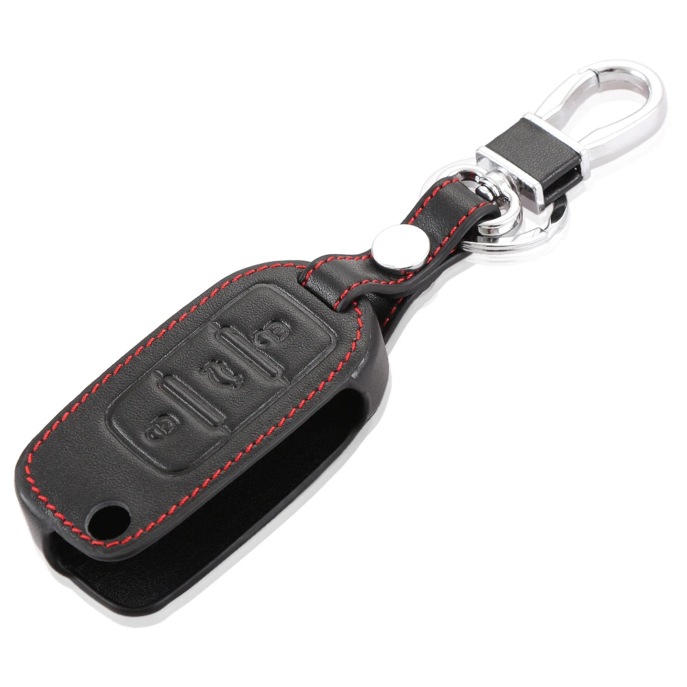 Новейший автомобильный Стайлинг черный чехол из натуральной кожи с кольцом для