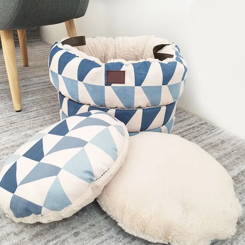 RFWCAK Removable Washable Pet Dog Bed Warm House Soft Nest Baskets Fall Winter Cat Kennel Puppy Chihuahua Supplies | Дом и сад