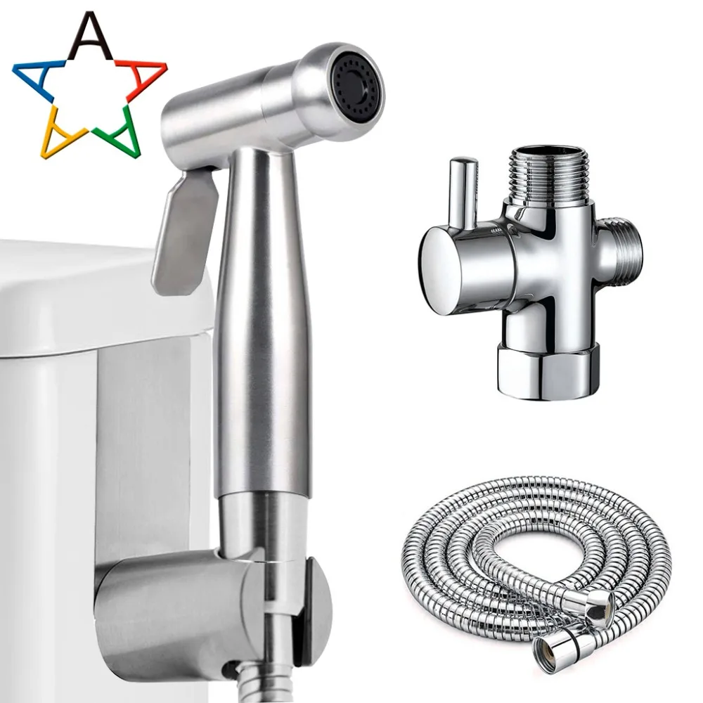 

Handheld Toilet bidet Sprayer Set Kit Stainless Steel Portable Bidet faucet for Bathroom Hand Sprayer Shower Head Clean Atalawa