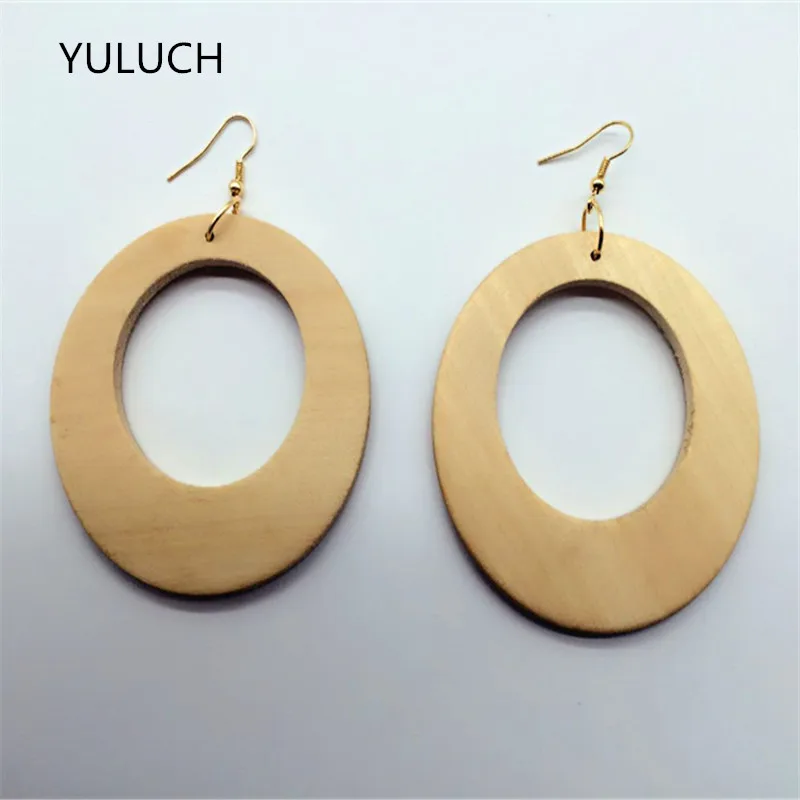 Новинка 2016 г. необработанные деревянные серьги аксессуары трехцветная длинная