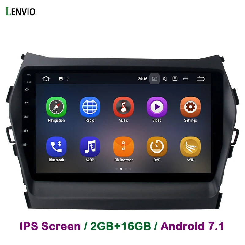 Автомобильный DVD плеер Lenvio 2 Гб ОЗУ Android 7 1 для Hyundai Santa Fe IX45 2013 2014 2015 2016