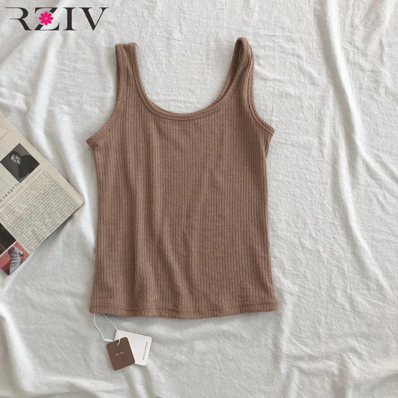 RZIV Camisole женская летняя повседневная однотонная Трикотажная майка
