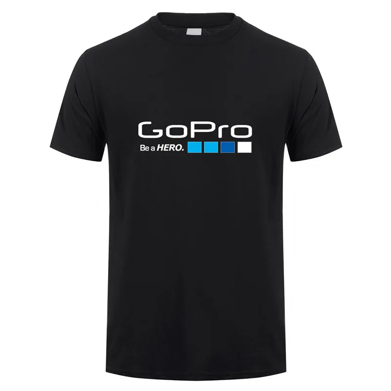 Летняя футболка Go Pro GoPro, топы для мужчин, короткий рукав, хлопок, Мужская футболка be a hero, мужские футболки, DS-015