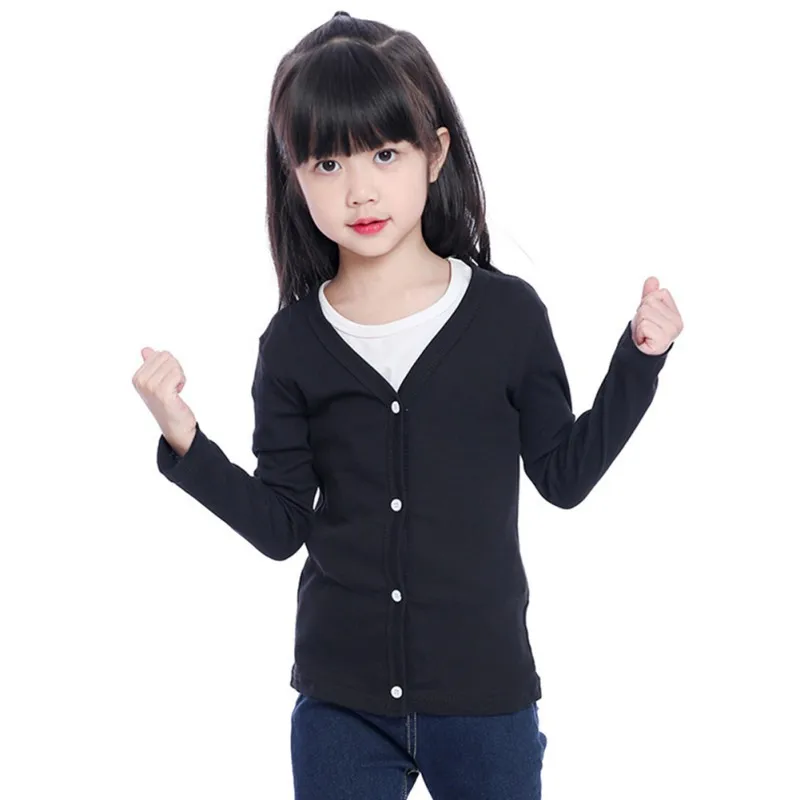 Baby Children Knitted Sweater Solid Color Cardigan Coat Kids Girls Clothing Button jacket coat tops 1-10 Years |
