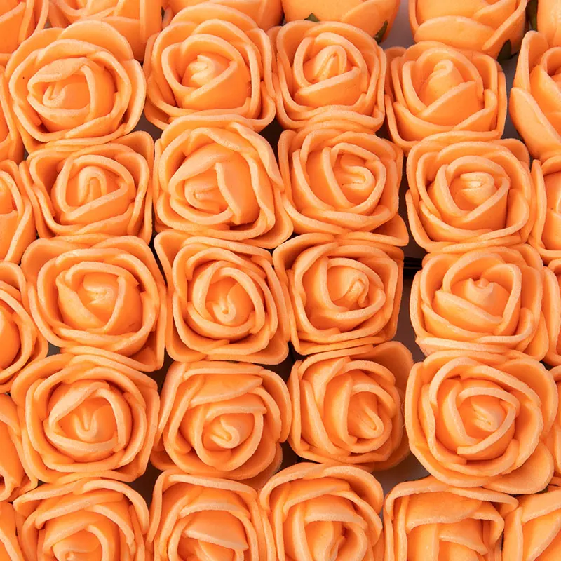 orange 144 шт 2 см мини-поролоновая роза искусственный цветок букет разноцветная Роза Свадебные цветы украшения Скрапбукинг искусственный цветок Роза - Цвет: orange