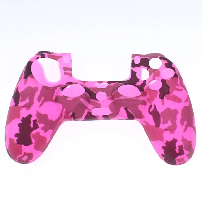 A Юси камуфляж резиновый гель силиконовый чехол для sony playstation Dualshock 4 PS4 DS4 Pro тонкий контроллер - Цвет: A