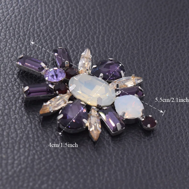 

30pcs/lot clothing sewing glass rhinestone appliques flatback buttons for wedding dress belt sash purple patches DIY HD-2072
