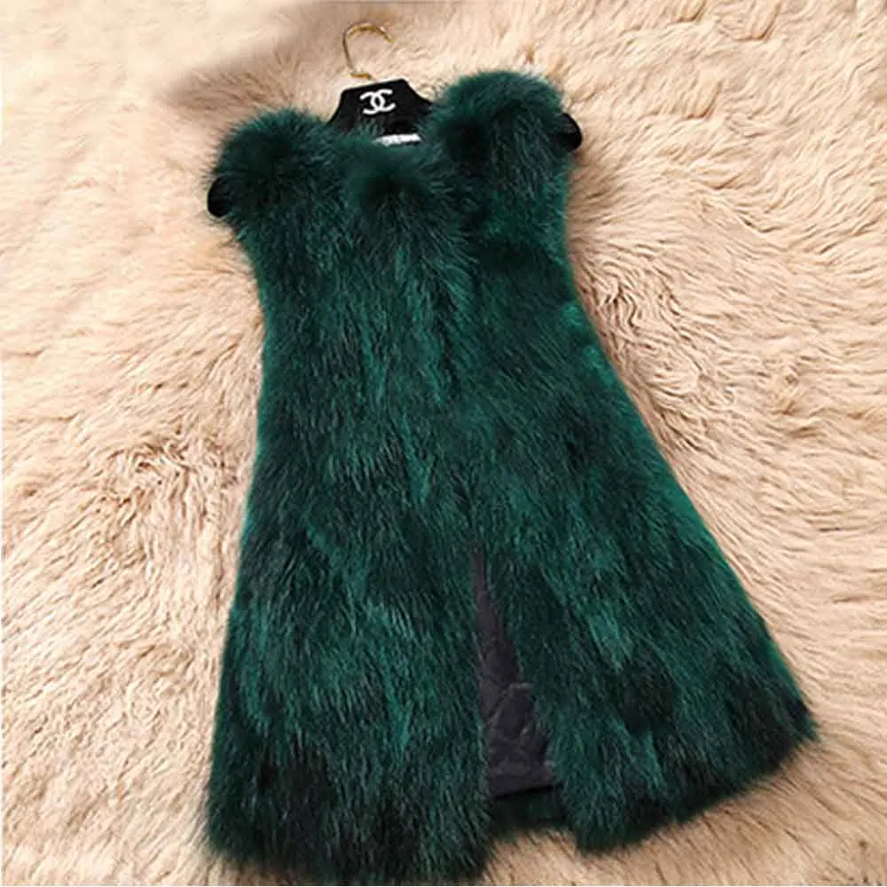 Жилет из натурального Лисьего меха женский жилет Фабричный большого размера на