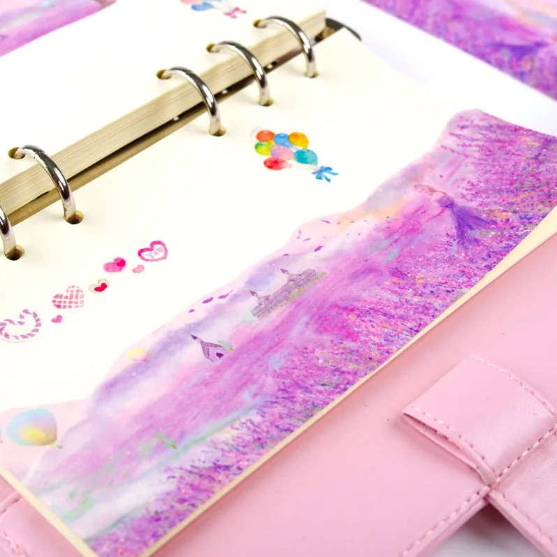 6 см * 7 м фиолетовый Лавандовый широкий романтический пейзаж Бумага васи лента