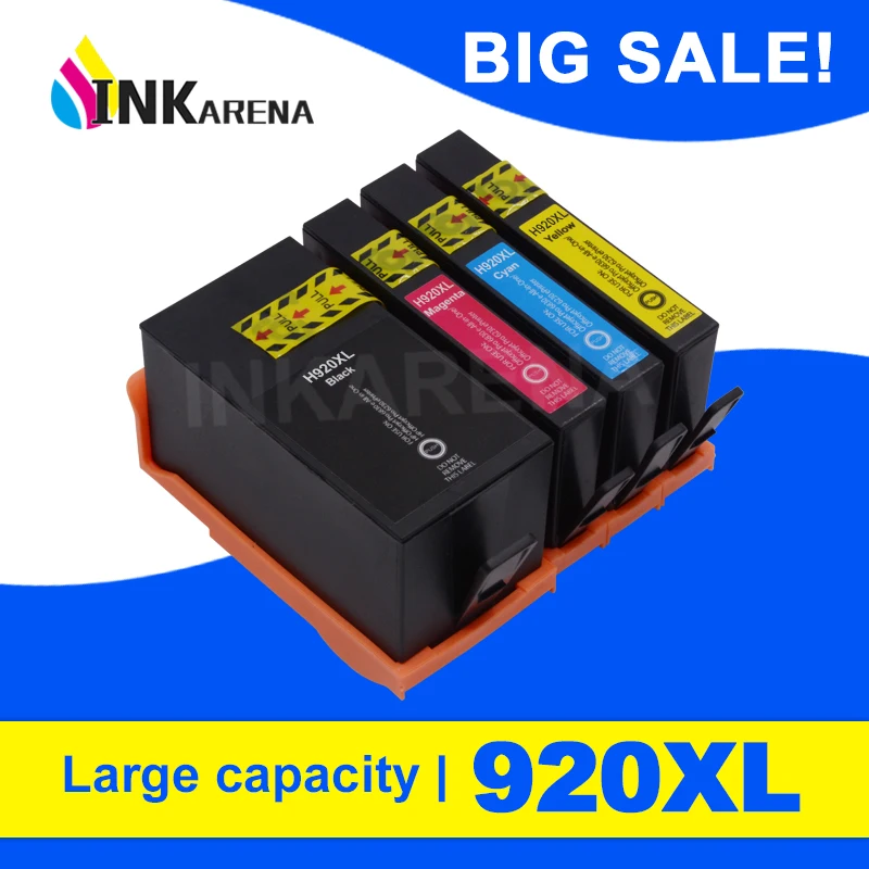 

INKARENA Ink Cartridge Replacement For HP 920 920XL Officejet 6000 6500 Wireless 6500A 7000 7500 7500A Printer Full With Chip