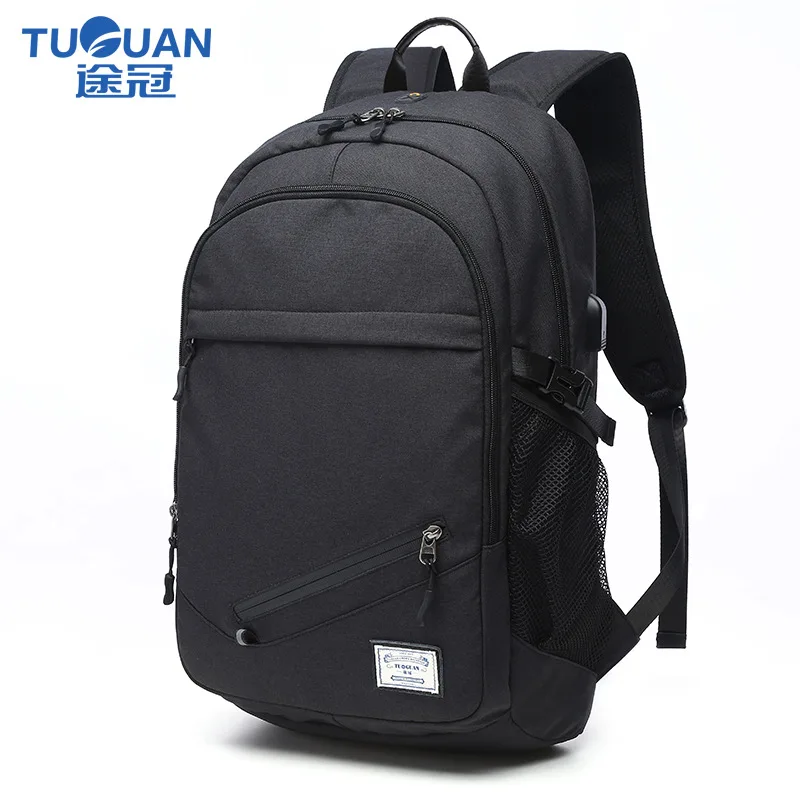 TUGUAN однотонный рюкзак для ноутбука 15 6 дюйма внешний USB зарядка Компьютерные