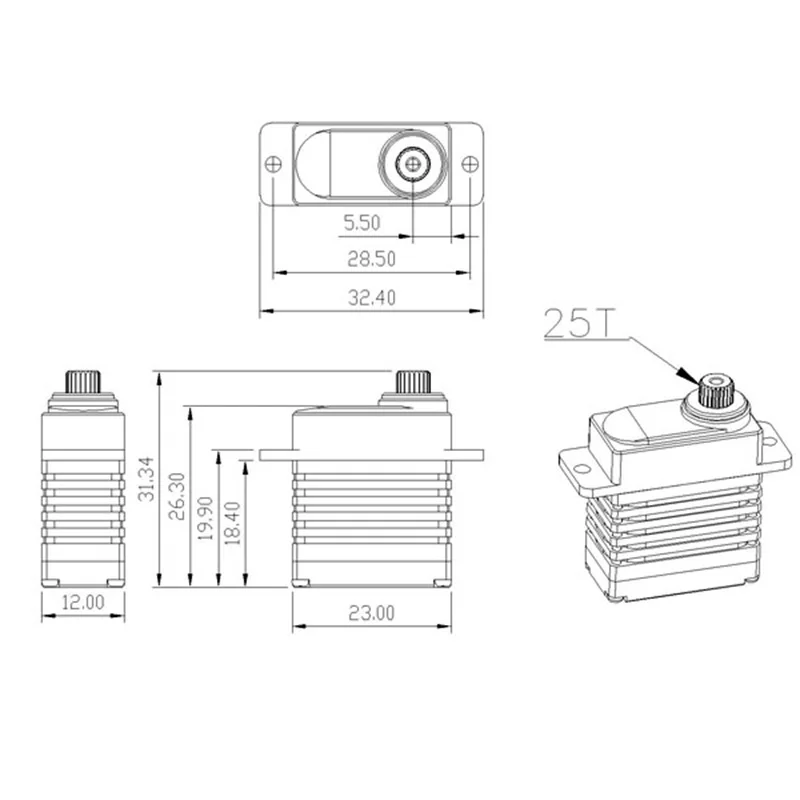 KINGMAX CLS2025HHV 20g 450 кг. См цифровой мини сервопривод высокого напряжения полный CNC